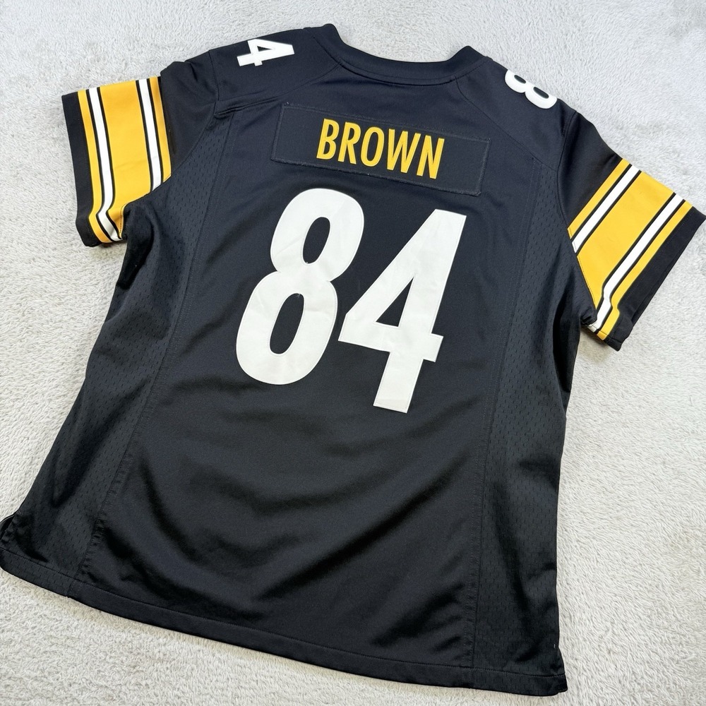 Nike Pittsburgh Steelers Antonio Brown Jersey Womens 2XL Black #84 NFL On Field